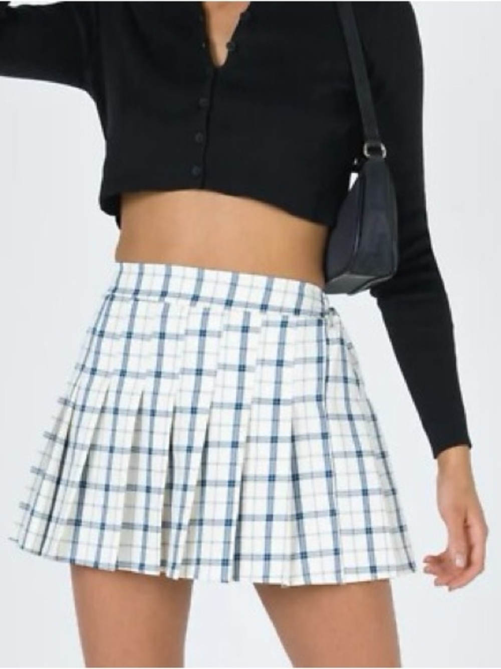 Princess Polly Plaid Mini Pleated School Girl Skirt Blue White - Picture 7 of 7